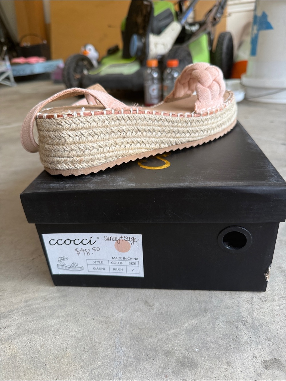 CCOCCI Blush Braided Espadrille Platform Sandal
